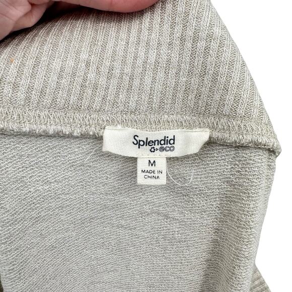 Splendid Soft Knit Thick Elastic Waist Tan Flowy Skirt With Slit - Picture 6 of 8